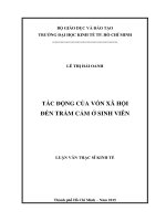 tác động của vốn xã hội đến trầm cảm ở sinh viên 