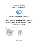 TÌM HIỂU PHẦN MỀM ENVIMAP - TÍNH TOÁN MÔ PHỎNG Ô NHIỄM KHÔNG KHÍ CHO NHIỀU NGUỒN ĐIỂM