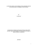 ACCOUNTING ETHICS AND ITS IMPORTANT ROLE FOR REDUCTION OF ACCOUNTING FRAUD  AN EMPIRICAL STUDY IN HANOI 