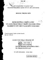 Định hướng chiến lược và giải pháp phát triển ngành công nghiệp ô tô việt nam đến năm 2015 