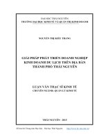 Giải pháp phát triển doanh nghiệp kinh doanh du lịch trên địa bàn thành phố thái nguyên 