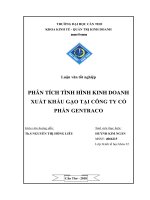 phân tích tình hình kinh doanh xuất khẩu gạo tại công ty cổ phần gentraco