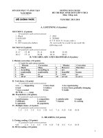 Đề và hướng dẫn học sinh giỏi tiếng anh lớp 9 tham khảo bồi dưỡng 2015 (29) 