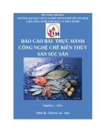 BÀI THỰC HÀNH CÔNG NGHỆ CHẾ BIẾN THỦY SẢN SÚC SẢN
