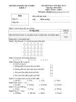 Kiểm tra toán lớp 5 CHKII mẫu 2