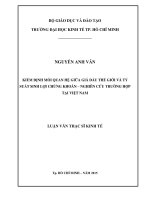 kiểm định mối quan hệ giữa giá dầu thế giới và tỷ suất sinh lợi chứng khoán –nghiên cứu trường hợp tại việt nam