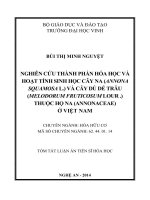 NGHIÊN CỨU THÀNH PHẦN HÓA HỌC VÀ HOẠT TÍNH SINH HỌC CÂY NA