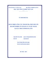 hoàn thiện công tác thanh tra thuế đối với doanh nghiệp có vốn đầu tư nước ngoài tại cục thuế tỉnh hưng yên