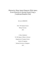 OBSTRUCTIVE SLEEP APNEA DIAGNOSIS WITH APNEA EVENT DETECTION IN SNORING SOUND USING a CONDITIONAL RANDOM FIELD