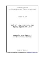 Quản lý chất lượng đào tạo tại đại học thăng long 
