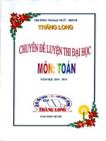 Chuyên đề luyện thi đại học môn toán thăng long