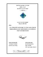 Các tình tiết giảm nhẹ và tăng nặng trách nhiệm hình sự quy định trong luật việt nam hiện hành 