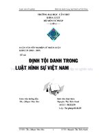 Định tội danh trong luật hình sự việt nam 