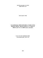 xác định đặc điểm sinh hóa và khả năng kháng thuốc kháng sinh của vi khuẩn phân lập từ cá chẽm (lates calcarifer)