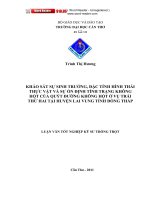 Khảo sát sự sinh trưởng đặc tính hình thái thực vật và sự ổn định tính trạng không hột của quýt  đường không hột ở vụ trái thứ hai taih huyện lai vung tỉnh đồng tháp