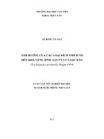 ảnh hưởng của các loại kích thích tố đến khả năng sinh sản của cá sặc rằn (trichogaster pectoralis, regan 1910)