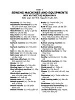 TỪ VỰNG TIẾN ANH CHUYÊN NGHÀNH MAY mặc  SEWING MACHINES AND EQUIPMENTS máy và THIẾT bị  