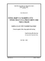 Tổng hợp và nghiên cứu tính chất của phân bón URE nhả chậm 
