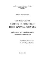 Tìm hiểu giá trị nội dung và nghệ thuật trong lĩnh nam chích quái 