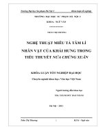 Nghệ thuật miêu tả tâm lý nhân vật của khái hưng trong tiểu thuyết nửa chừng xuân 
