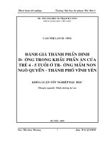 Đánh giá thành phần dinh dưỡng trong khẩu phần ăn của trẻ 4 5 tuổi ở trường mầm non ngô quyền thành phố vĩnh yên 