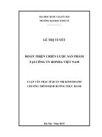 Hoàn thiện chiến lược sản phẩm tại Công ty Honda Việt Nam
