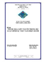 tội đe dọa giết người trong bộ luật hình sự việt nam hiện hành 