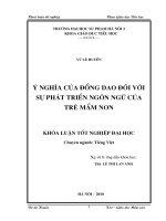Ý nghĩa của đồng dao đối với sự phát triển ngôn ngữ của trẻ mầm non 