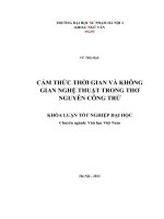 Cảm thức thời gian và không gian nghệ thuật trong thơ nguyễn công trứ 