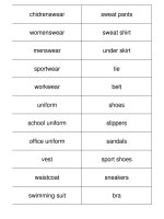 TỪ VỰNG TIẾNG ANH NGÀNH MAY   clothing  accessories 