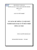 XÂY DỰNG HỆ THỐNG CÂU HỎI TRẮC NGHIỆM KHÁCH QUAN VỀ PHẦN NHIỆT ĐỘNG LỰC HỌC