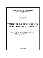 Tìm hiểu về đặc điểm hành động phân tích của học sinh lớp 3 