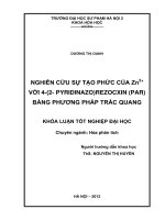Nghiên cứu sự tạo phức của zn2+ với 4   (2   pyridinazo) rezocxin (par) bằng phương pháp trắc quang 