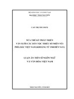 Nửa thế kỷ phát triển văn xuôi các dân tộc thiểu số miền núi phía Bắc Việt Nam (khoảng từ 1960 đến nay)