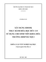 Xây dựng ebook thực hành hóa học hữu cơ sử dụng cho sinh viên khoa hóa học trường ĐHSP hà nội 2 