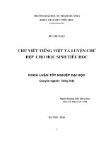 Chữ viết tiếng việt và luyện chữ đẹp cho học sinh tiểu học 