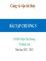 Cảng và vận tải thủy bài tập CHƯƠNG 5