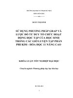 Sử dụng phương pháp grap và lược đồ tư duy tổ chức hoạt động học tập của học sinh trong các giờ luyện tập phần phi kim lớp 11 nâng cao 