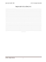 BÁO cáo THỰC tập NGÀNH MAY QUY TRÌNH  và tài LIỆU kỹ THUẬT sản XUẤT  mã HÀNG áo JACKET