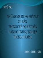 NHỮNG nội DUNG PHÁP lý cơ bản của kế toán HCSN