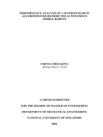 Performance analysis of a random search algorithm for distributed autonomous mobile robots