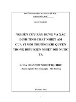 Nghiên cứu xây dựng và xác định tính chất nhiệt ẩm của vi môi trường khí quyển trong điều kiện nhiệt đới nước ta 
