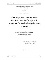Tổng hợp POLYANILIN bằng phương pháp hoá học và nghiên cứu khả năng hấp thụ ion thiếc 