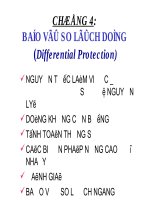CHƯƠNG 4 bảo vệ SO LỆCH DÒNG (differential protection)