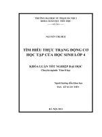 Tìm hiểu thực trạng động cơ học tập của học sinh lớp 4 