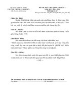 Đề thi thử quốc gia môn Lịch sử lần 1 năm 2015 trường THPT Hàn Thuyên, Bắc Ninh