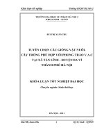 Tuyển chọn các giống vật nuôi, cây trồng phù hợp với phong trào v a c tại xã tản lĩnh   huyện ba vì thành phố hà nội 