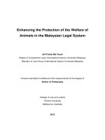 Enhancing the protection of the welfare of animals in the malaysian legal system