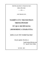 Nghiên cứu thành phần tritecpenoit từ quả mướp đắng (momordi ca charantia) 