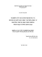 Nghiên cứu so sánh nội dung và đánh giá kết quả học tập hóa học 12 trường THPT phần đại cương kim loại 
